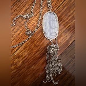 Kendra Scott blue lace agate rayne necklace